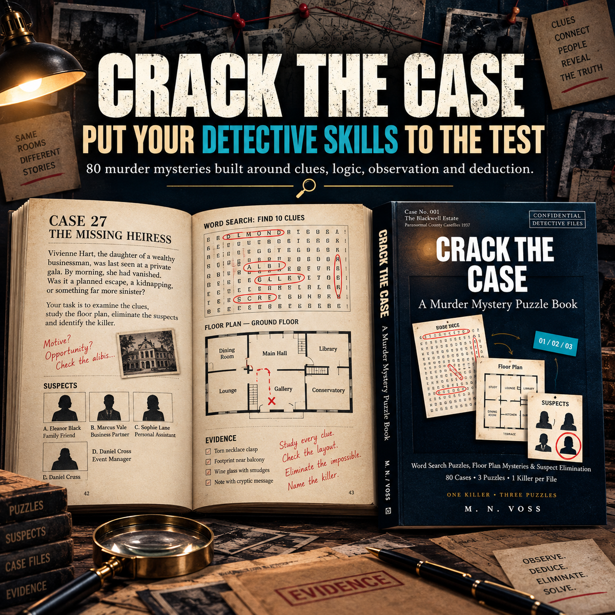 Murder Mystery Puzzle Book detective skills